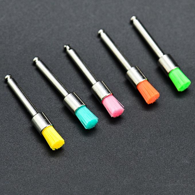 Dental Polishing Prophy Brush Nylon White Flat Head Soft Colorful Latch Style 1