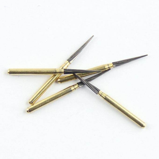 Lab Tungsten Dental Carbide Bur Taper Pointed Head Trimming Finishing Gold 0