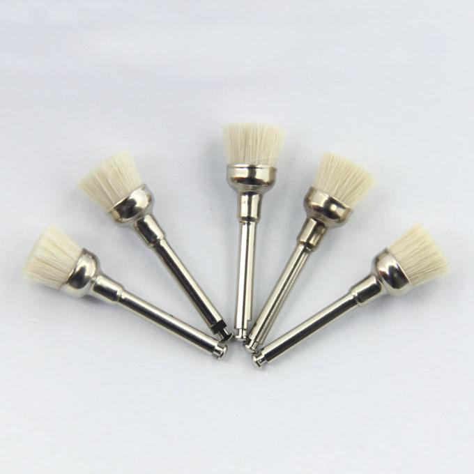 Hygiene Goat Hair Dental Prophy Brush White Color Soft Cup Shape For Polishing Teeth 0