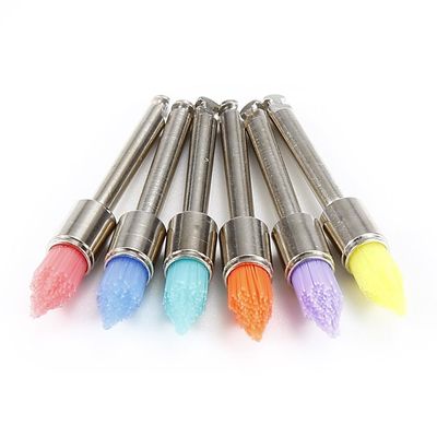 Dental Polishing Prophy Brush Nylon White Flat Head Soft Colorful Latch Style
