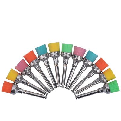 China OEM Dental Cleaning Prophy Brush Cup Shape Soft Colorful Nylon Latch Style Handle